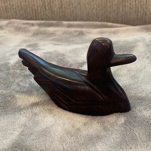 Vintage Wooden Hand Carved  Duck Figurine
